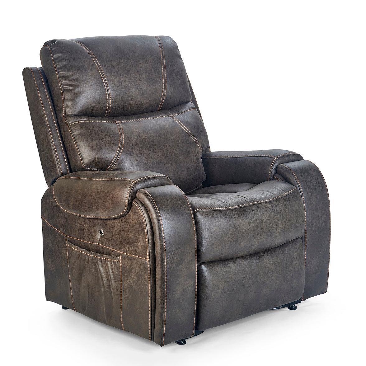 Golden Technologies Titan Luxury Reclining Power Lift Chair - Built in Table - Graphite in seated position